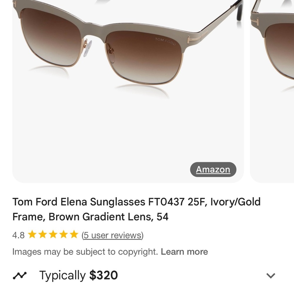 Tom Ford Elena Sunglasses with Brown Gradient Lens
